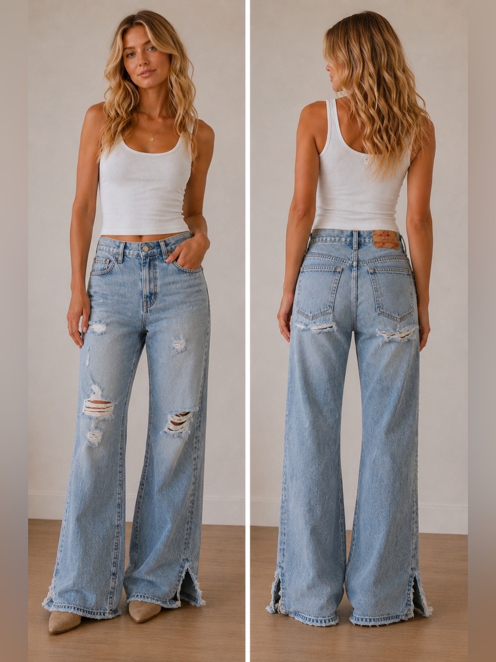 Vintage 1990’s Levi's Light Blue Distressed Straight Leg Jeans